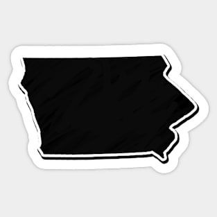 Black Iowa Outline Sticker